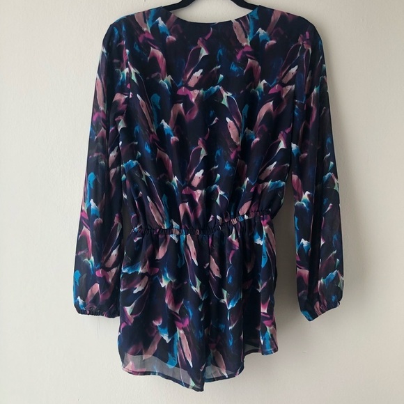 Lucca Couture Navy Abstract Print Shorts Romper - Picture 7 of 9